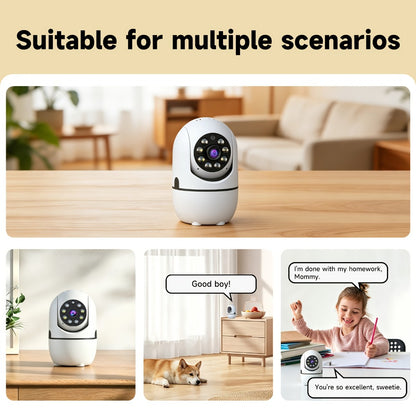 Alexa Compatible Indoor Security Camera 2-Pack, 355° Pan Tilt, Full-Color Night Vision, Dual-Band 2.4G/5G WiFi, Motion Detection, Two-Way Audio, 256GB TF & Cloud Storage – Baby Pet Home Monitor