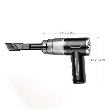 Cordless Mini Vacuum Cleaner 3KPa Strong Suction, USB-Powered Portable Handheld Vacuum with Long Reach Tube & Brush Heads, Lightweight Compact Design for Car, Home, Office, Keyboard, Electronics
