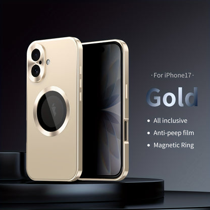 iPhone Anti-Spy Magnetic 2-in-1 Phone Case with All-Round Lens Protection – Complete Drop Protection Cover for iPhone 12 13 14 15 16 Pro Max Plus | Privacy Shield Slim Fit Design