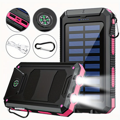 Solar Power Bank 45800mAh QC3.0 Fast Charging – Dual USB Portable Charger with LED Flashlight for Camping Hiking Travel Emergency, High Capacity Battery Pack for All Cell Phones & Devices