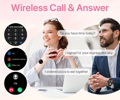 Voice Assistant Smartwatch for Women 1.39" Full Touch – Siri & Google, Wireless Calling, 100+ Sport Modes, Fitness Tracker, Weather, Flashlight, Find Phone, Remote Camera – Pink iPhone & Android