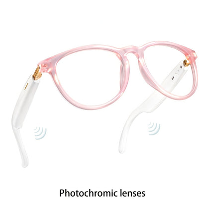 AI Smart Glasses with GPT Voice Assistant & Real-Time Translation 160+ Languages – Photochromic Lenses, Anti-Blue Light, Built-in Speaker & Mic, Unisex Wearable Tech Eyewear