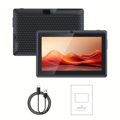 PEICHENG Android 14 Tablet 7 Inch for Reading & Learning – A133 Quad-Core, 4GB RAM, 32GB ROM, HD IPS Screen, 3000mAh Battery, Dual Camera, 2.4G WiFi, USB-C, Lightweight Portable Tablet for Kids & Seniors