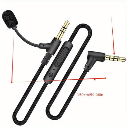3.5mm AUX Audio Cable with Inline Volume Control, Male to Male Stereo Audio Cord for Car AUX, Headphones, Headset Microphone, Speakers & Home Stereo, Universal Compatibility, Premium Sound Quality