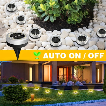 Solar Ground Lights Outdoor 8-Pack 8LED Dimmable Touch Control Waterproof Solar Garden Decorative Lights for Yard Lawn Pathway Park Vegetable Garden Landscape Lighting - Warm & Cool White