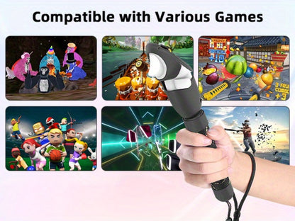 Meta Quest 3S Controller Handle Extension Grips – 3-in-1 VR Handle Attachments for Beat Saber, Golf+, Tennis & More, Anti-Slip ABS Grip with Safety Wire, Compatible with Meta Quest 3S & Quest 3