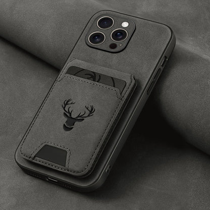 Wallet Phone Case for iPhone 16 Pro Max 16 Pro 16 Plus 16 15 14 13 12 11 Series Luxury PU Leather Flip Cover Card Holder Kickstand Magnetic Closure Moose Design – Men Women Gift