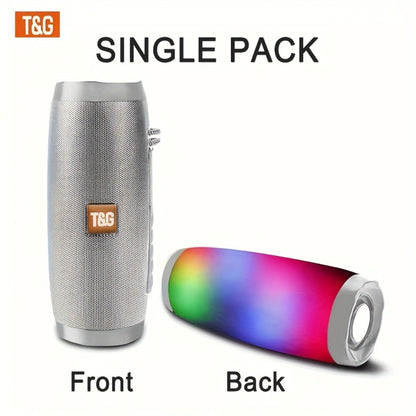 TG157 10W Dual Bluetooth 5.0 Speaker with LED Flash Lights, 5.1 Surround Sound, TF Card AUX USB FM Radio, 1200mAh Rechargeable Compact Wireless Speaker for Outdoor Camping Travel & Home Use