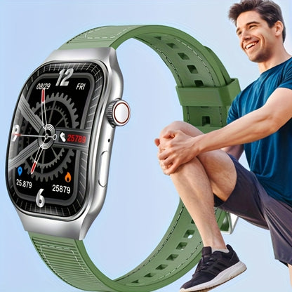 Smartwatch with Mini Games & Voice Assistant, 2.01" Curved Full Touch Screen, HD Wireless Calling, 100+ Sport Modes, Heart Rate SpO2 Sleep Tracker, Magnetic Charging, Deployable Buckle – Men & Women