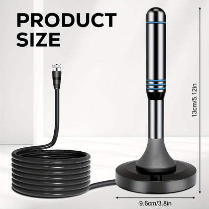 Smart IC Chip TV Antenna with Signal Booster – 4K Ultra HD & 1080P, Omnidirectional Indoor & Outdoor, Weather Resistant, 10FT Coax Cable, Free Local Channels, Works with All Smart TVs & Legacy TVs