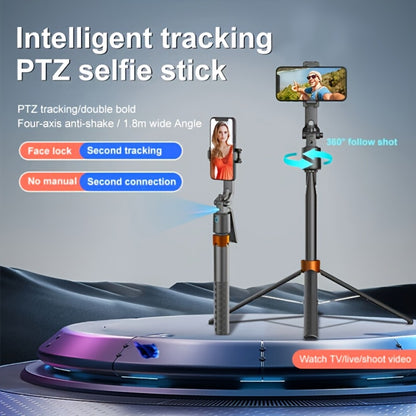 Aluminum Alloy Auto Tracking Phone Tripod with 360° Face Recognition 1200mAh Rechargeable Battery & Wireless Remote – Extendable Selfie Stick Stand for iPhone Android Live Streaming Vlog Travel