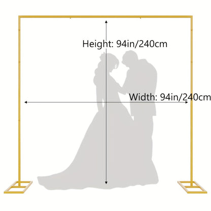 Square Arch Backdrop Stand 6FT & 8FT Metal Balloon Arch Frame | Adjustable Wedding Arch for Ceremony, Birthday Party, Baby Shower & Event Decoration