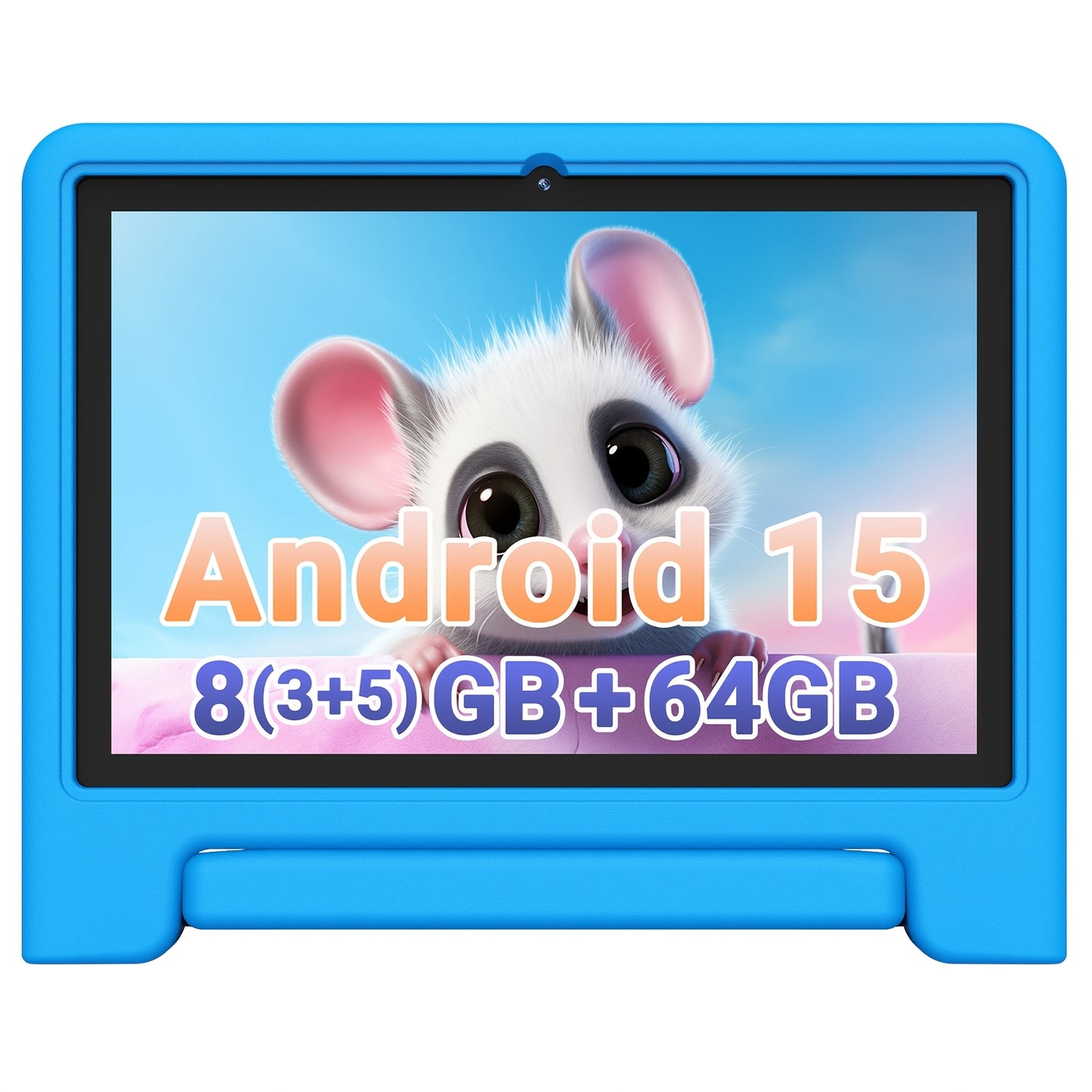 Apolosign Kids Tablet 10 Inch 64GB, Android 15 8-Core 8GB RAM WiFi 6, 1280x800 HD Display 5MP+2MP Camera, Parental Control Educational Shockproof Case, 2025 Model Children Tablet for Ages 3-12 – Black Navy Purple Blue Pink