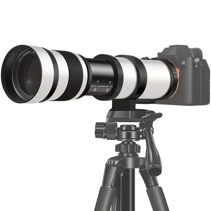 420-800mm F8.3-16 Telephoto Zoom Lens Manual Focus with T-Mount Adapter for Canon Nikon Sony Moon Wildlife Bird Photography Full Frame