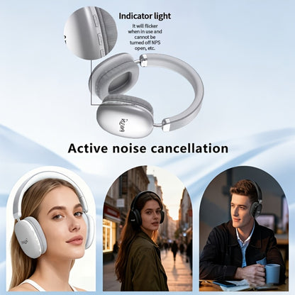 WH35MAX Noise Cancelling Wireless Headset HiFi Deep Bass Built-in HD Mic Comfortable Over-Ear Stereo for Travel Office Laptop Phone Christmas Gift Black Purple Silver