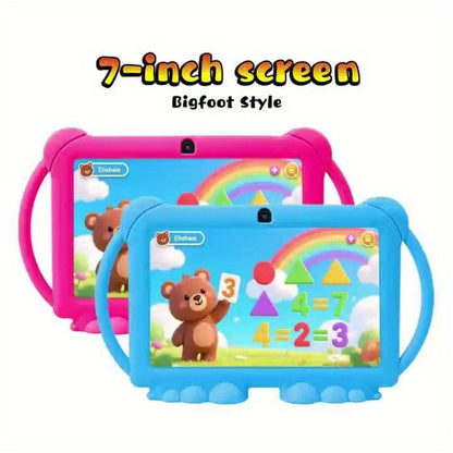 Android 14 Kids Tablet 7 Inch 2025 New Model 4GB RAM 32GB ROM WiFi 6 Dual Camera HD Screen Parental Control Pre-Installed Educational Apps Protective Case Type-C Student Learning Tablet – For Kids Toddlers