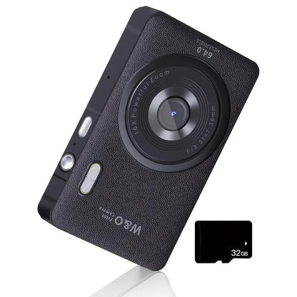 1080P HD Digital Camera 64MP 16x Zoom Vlogging Camera with 2.4-inch LCD Screen 32GB Memory Card Rechargeable Webcam for Photography Video Recording Beginners Kids Gift