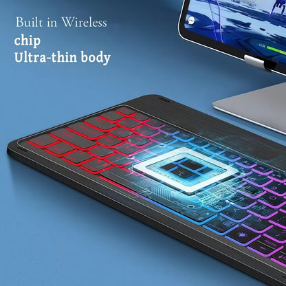 RGB Backlit Keyboard and Mouse Combo 7 Color LED – Ultra-Thin Scissor Keys Quiet Wired Set for PC Desktop Laptop | Black White | Home Office Gaming Desk Setup Keyboard Mouse