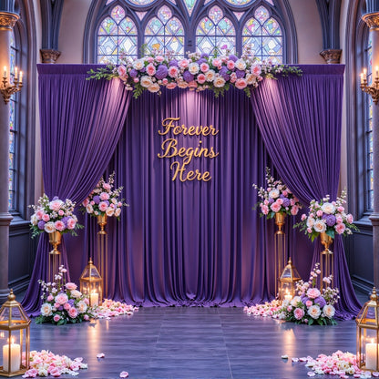 4-Pack 5x10ft Elegant Spandex Photography Backdrop | Wear-Resistant, Wrinkle-Free, Soft & Opaque Party Decoration Banners for Weddings, Birthdays, Stages, Exhibitions & Events