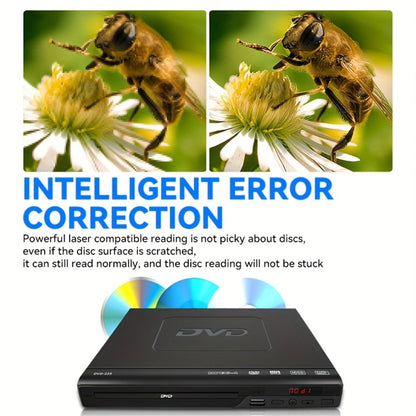 1080P Full Region DVD Player for Elderly, HD AV Output USB Direct Read Smart Error Correction, Easy Home DVD Player with Remote Control, Supports DVD CD VCD SVCD & USB Flash Drive