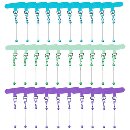 Beadable Phone Tether Tab Set 30pcs – DIY Phone Lanyard Adapter Kit with Blank Beadable Bars for Custom Phone Charms, Keychains, Bag Tags & Bridesmaid Gift Craft Projects