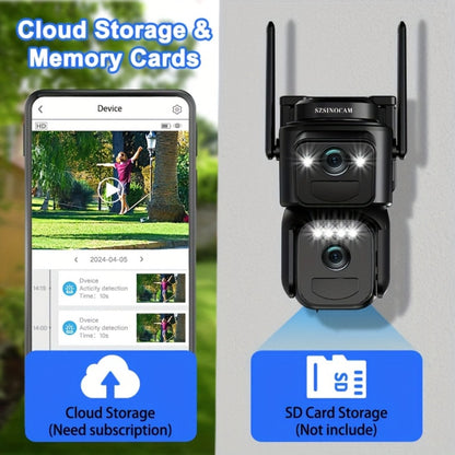 Solar Security Camera 2K WiFi Outdoor - 10x Optical Zoom, 360° Pan Tilt PTZ, IP66 Waterproof, Color Night Vision, Spotlight Alarm, Motion Detection, Two-Way Audio, No Wiring CCTV (QW8-WIFI)