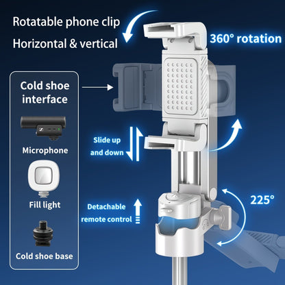 One-Click Release Selfie Stick Tripod 16 Inch Extendable with Wireless Bluetooth Remote & 360° Rotating Bracket – Lightweight Portable Phone Stand for iPhone Samsung Android Travel Vlog Concert