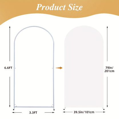 Spandex Arch Backdrop 2 Pack 6Ft x 6.6Ft Wrinkle-Free Stretch Photography Background with Bottom Zipper, Polyester Arched Cover Photo Prop for Wedding, Party, Gender Reveal & Birthday Decoration