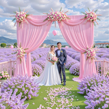 4-Pack 5x10ft Elegant Spandex Photography Backdrop | Wear-Resistant, Wrinkle-Free, Soft & Opaque Party Decoration Banners for Weddings, Birthdays, Stages, Exhibitions & Events