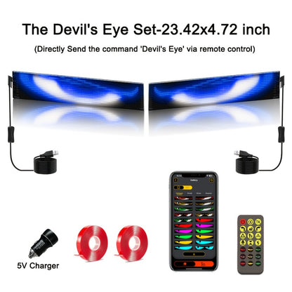 Flexible LED Dot Matrix Display with Remote Control - APP & USB Powered Programmable Scrolling Sign, 8 Dynamic Modes for Car Window Store Shop Hotel Holiday Decoration
