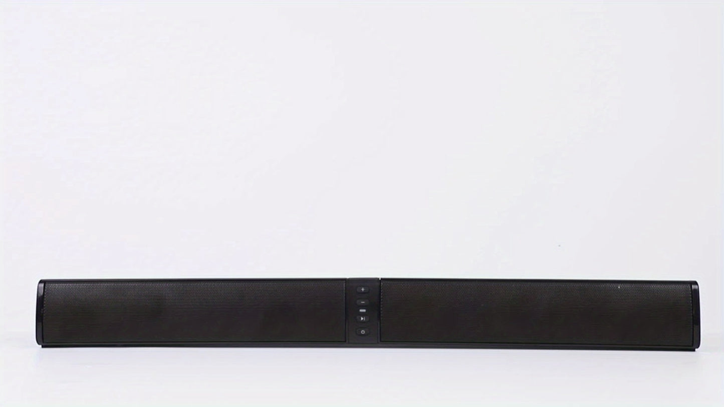 Sound Bar with 4 Subwoofers 20W Hi-Fi Wireless Surround Sound System Bluetooth 5.0 TWS Wall Mountable EQ Modes AUX USB TF FM for TV Computer Gaming Home Theater