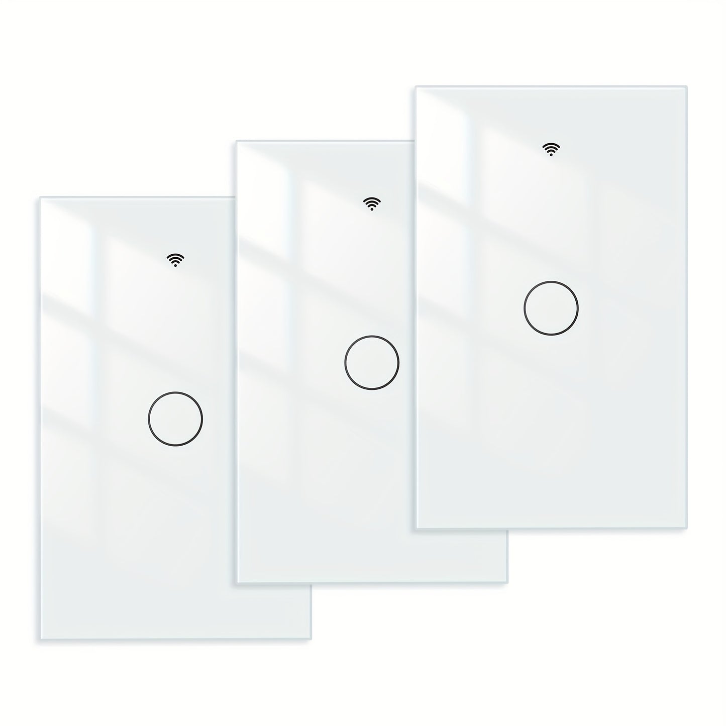 No Neutral Wire Smart Touch Wall Switch MOES WiFi 1/2/3 Gang Single Fire, Works with Alexa & Google Home, App Remote Control, 2.4GHz 110V White – 2 Pack 3 Pack Smart Light Switch