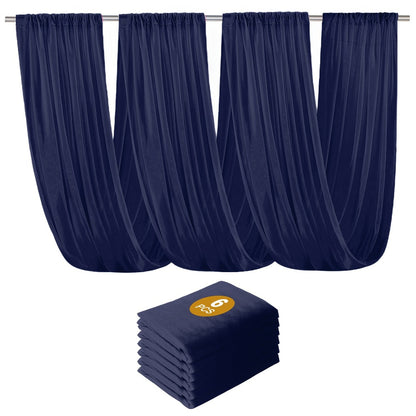 6-Pack Chiffon Ceiling Drapes for Wedding 63x118in - Sheer Polyester Backdrop Curtains with Rod Pockets for Wedding Arch, Party Stage, Photography, Ceremony & Event Decoration Swag