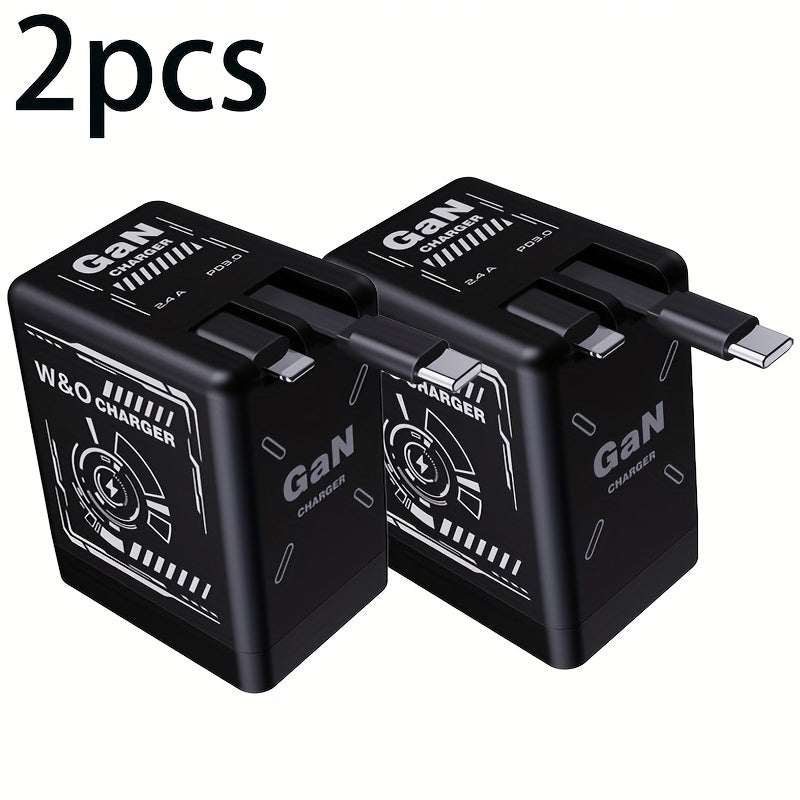 Built-In Cable USB-C Fast Charger 66W 120W – Integrated Type-C Cord 80cm 120cm PD 27W Charging Head for iPhone 17 16 15 14 13 12 Pro Max, Samsung Galaxy, Xiaomi Android, 1pc or 2pcs Set 6 Colors