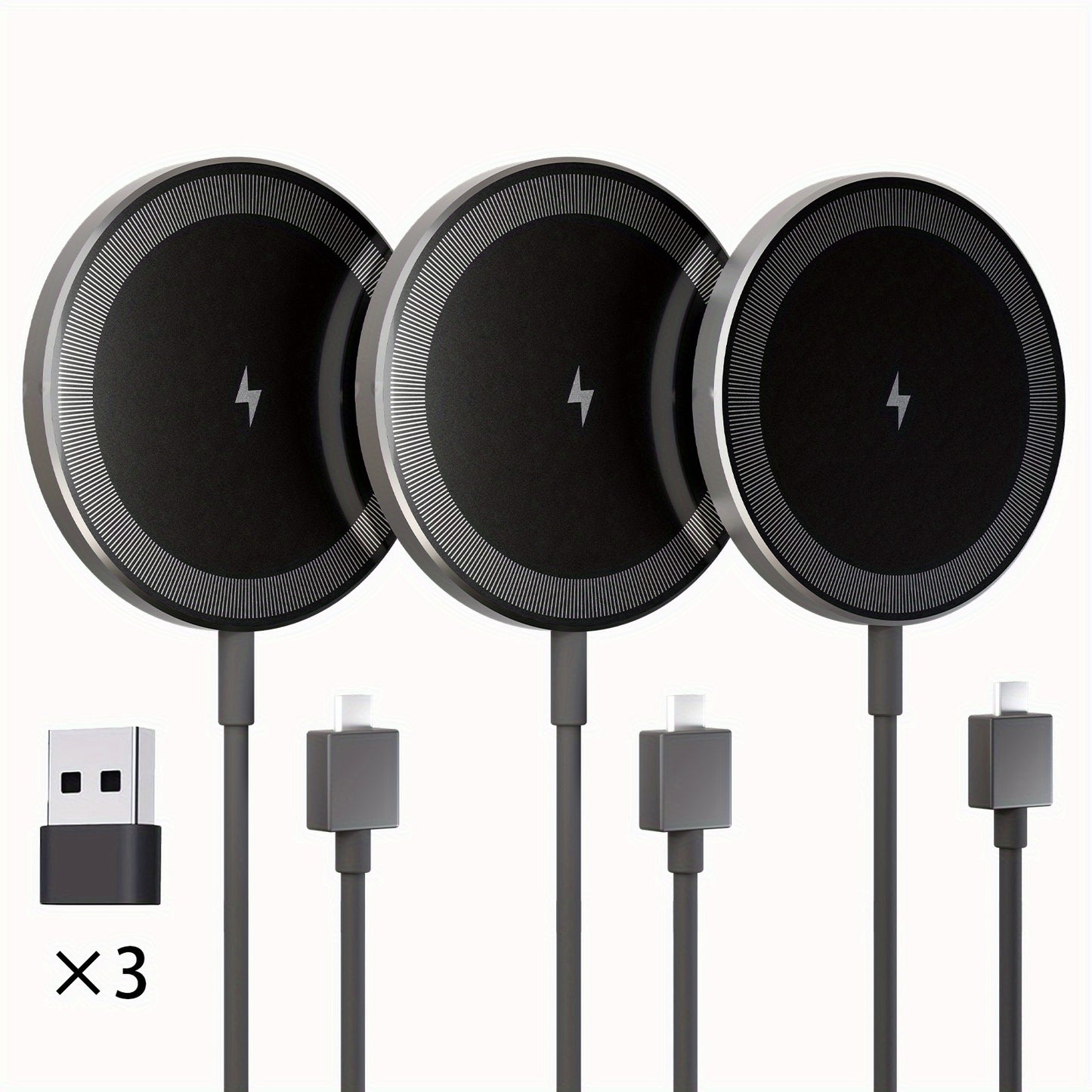 Ultra Slim Magnetic Wireless Charging Pad 15W Multi-Pack – 2-Pack & 3-Pack Value Set for iPhone 17 Air 16 15 14 13 12 11 Pro Max & AirPods 4 3 2 Pro | 0.6cm Thin 65g Portable Travel Charger | White Black