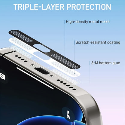 Metal Speaker Dust Mesh for iPhone 2-Pack – Anti-Dust Cover Sticker, Dustproof Mesh Net for Speaker & Earpiece, Multiple Colors, Compatible with iPhone 16 / 15 / 14 / 13 / 12 / 11 Series