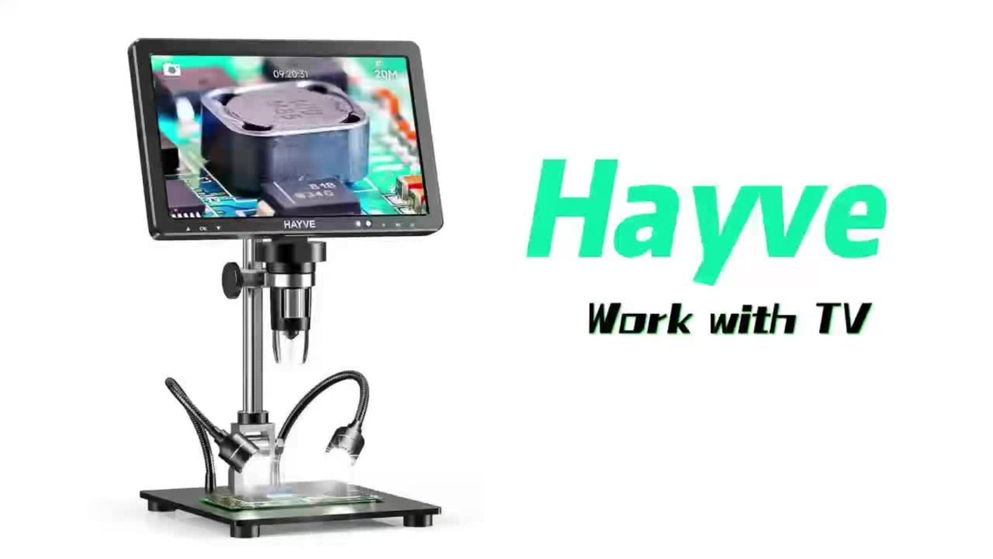10.1 Inch Digital Microscope 2000X Magnification, 20MP IPS Screen Coin & Soldering Microscope with 10.4-Inch Extended Stand, USB PC Compatible, Electronic Inspection Microscope – Holiday Gift for Men