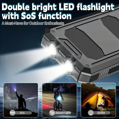 Solar Power Bank 45800mAh QC3.0 Fast Charging – Dual USB Portable Charger with LED Flashlight for Camping Hiking Travel Emergency, High Capacity Battery Pack for All Cell Phones & Devices