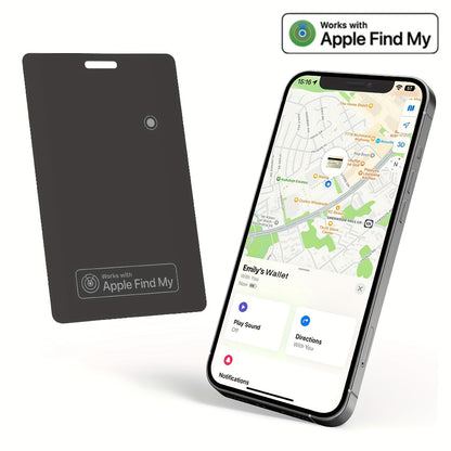 Apple Find My Wallet Tracker Card – Ultra-Thin Rechargeable Bluetooth Tracker | 105dB Alert, Wireless Qi Charging, Left-Behind Alerts & Siri Support