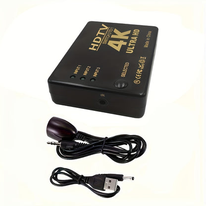 HDMI Switch 3 In 1 Out – 4K 1080P HD Video Switcher Splitter Hub, Adapter Converter for TV Box, Smart TV, HDTV, PC, Monitor & Gaming Console
