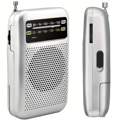 Qoosea Portable AM FM Radio with Long-Distance Reception, Handheld Transistor Radio with Crystal Clear Speaker, Battery Operated 2AA – Compact Emergency Radio for Outdoor, Camping, Travel, Home & Disaster Preparedness