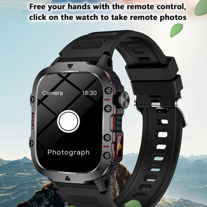 Brown Black Large Screen Smartwatch – Wireless Calling & SMS, Fitness Tracker, Remote Camera Control, USB Rechargeable – Unisex Business Watch for Men & Women iPhone & Android Compatible
