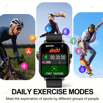 Smartwatch with Free Bonus Strap, 1.83" Full Touch Screen, Phone Answering & Message Notifications, Step & Calorie Pedometer, Multiple Exercise Modes, Weather Alerts, Heart Rate Monitor – Men & Women Android & iPhone