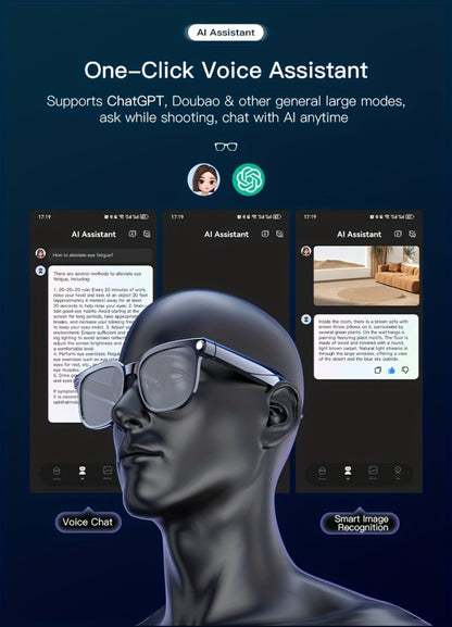 AI Camera Glasses 4K Recording & Real-Time Translation – 163 Languages, 8MP Wide-Angle FPV, 4GB Storage, Wireless Smart Glasses for Travel & Driving