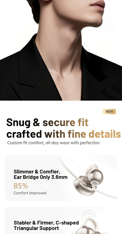 Philips TWS Ear Clip Sport Headset Hi-Fi Bass Stereo HD Calls Earhook Wireless Bluetooth for Music Gaming Business iOS Android Gift for Couples Valentine Black Gold