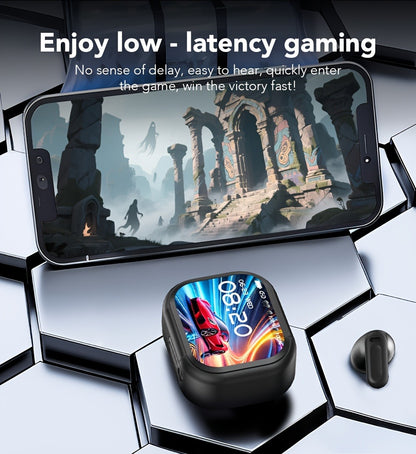 131 Language AI Translator Headset HTC NE20 Wireless 6.0 Smart LCD Touch Screen Gaming Mode Long Battery Life Compatible with PC Phone Tablet for Travel Business Gaming Everyday Use Lightweight
