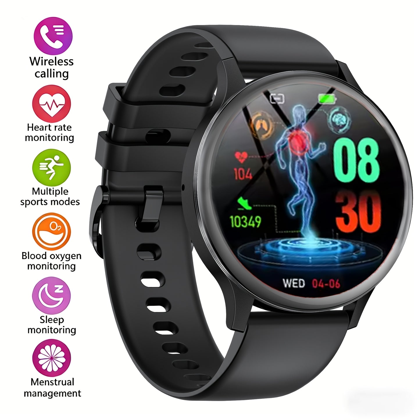 Flashlight Compass Outdoor Smartwatch for Men Waterproof 100+ Sport Modes Sleep Monitor Pedometer Calorie Tracker Rugged Hiking Camping Fitness Watch Compatible with iPhone – Black Pink Beige Orange