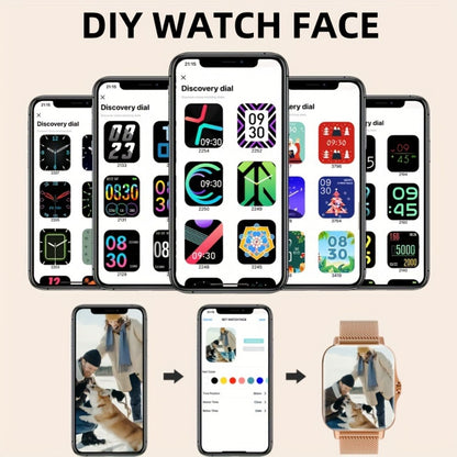 Women's Smartwatch with Health Tracker, Heart Rate SpO2 Sleep Monitor, Message Alerts, Voice Assistant, Multi-Sport Modes, Music Control, Dual Silicone Straps – Compatible with iPhone & Android