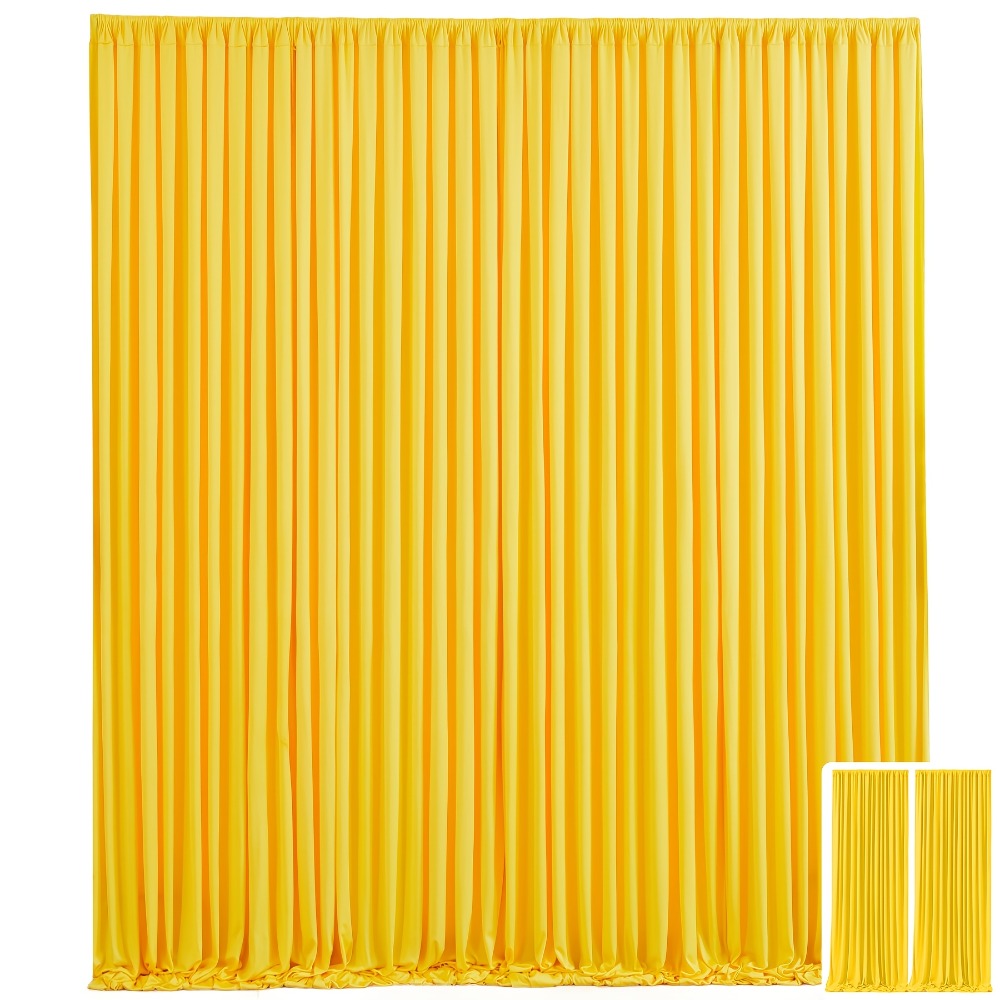 Party Backdrop Curtains 2pcs 7.2x10FT Non-Transparent Wrinkle-Free with Poles for Wedding Birthday Bridal Shower Christening Graduation Prom Holiday Photo Booth Decoration