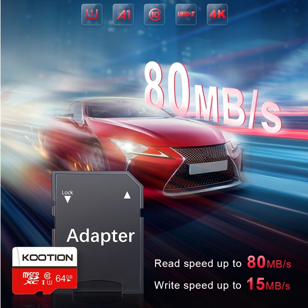UHS-I C10 90MB/s Micro SD Card Bulk Pack with SD Adapter, TF Memory Card 5 or 10 Pack Full HD 1080P Recording for Smartphone Tablet Laptop Action Camera Dash Cam Drone Game Console – 512MB to 128GB